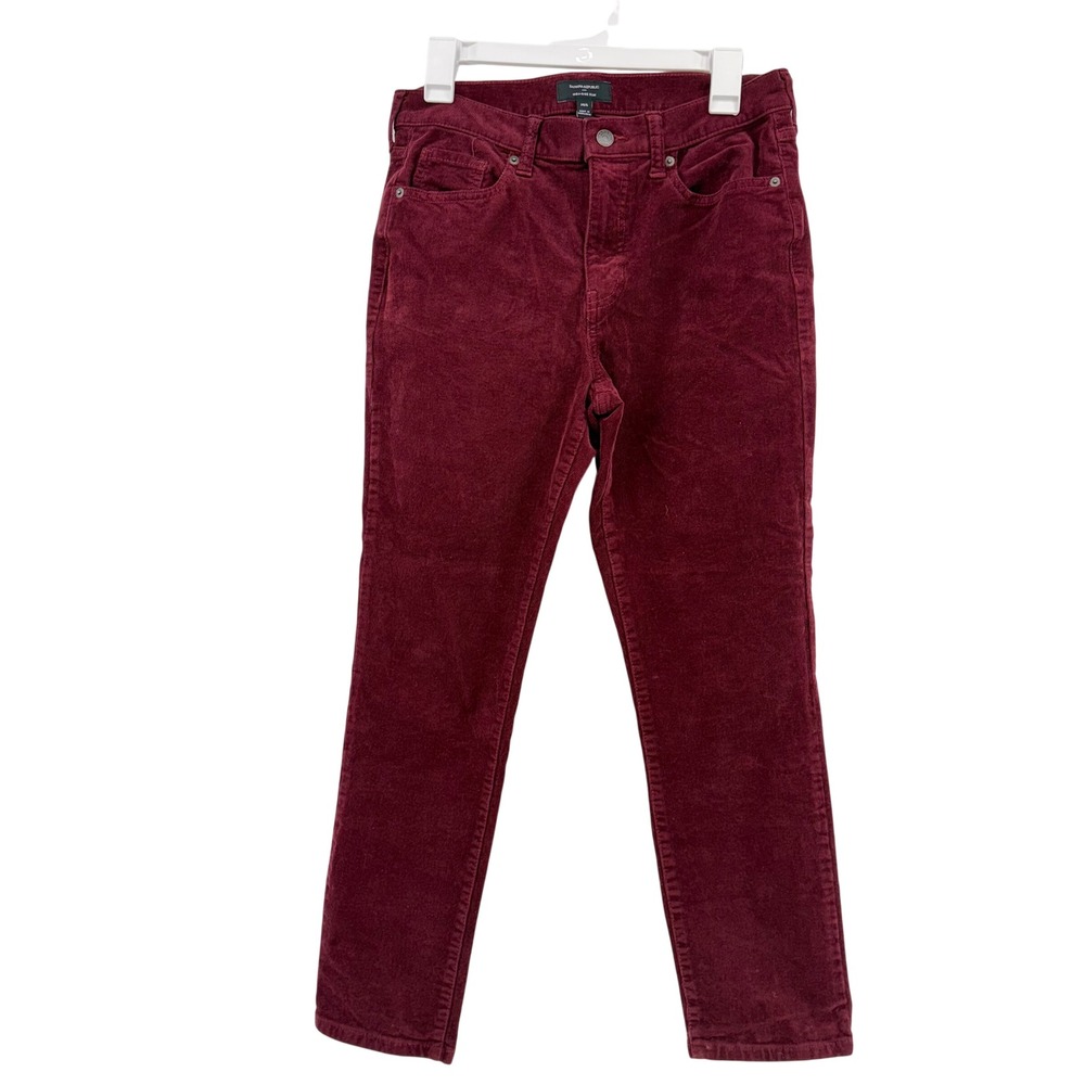 Banana Republic Burgundy Corduroy Pants High Rise Slim Preppy Academia Fall 28/6